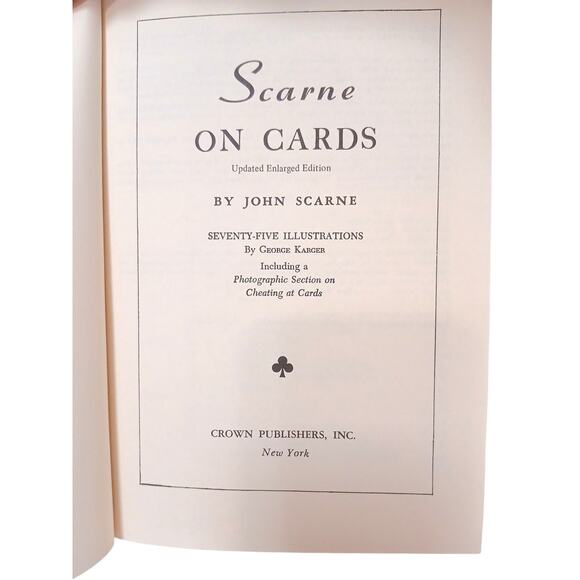 1974 John Scarne On Cards Hardcover Dust Jacket Cheating Gambling Technical How - Picture 5 of 16